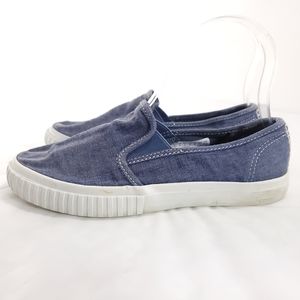 Timberland Denim Blue Jean Slip On Loafer Shoes Sz 6